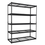 Garvee Étagère de garage métallique à 5 niveaux, réglable et robuste, pour atelier/entrepôt, 122 x 46 x 183 cm, noire - Noir