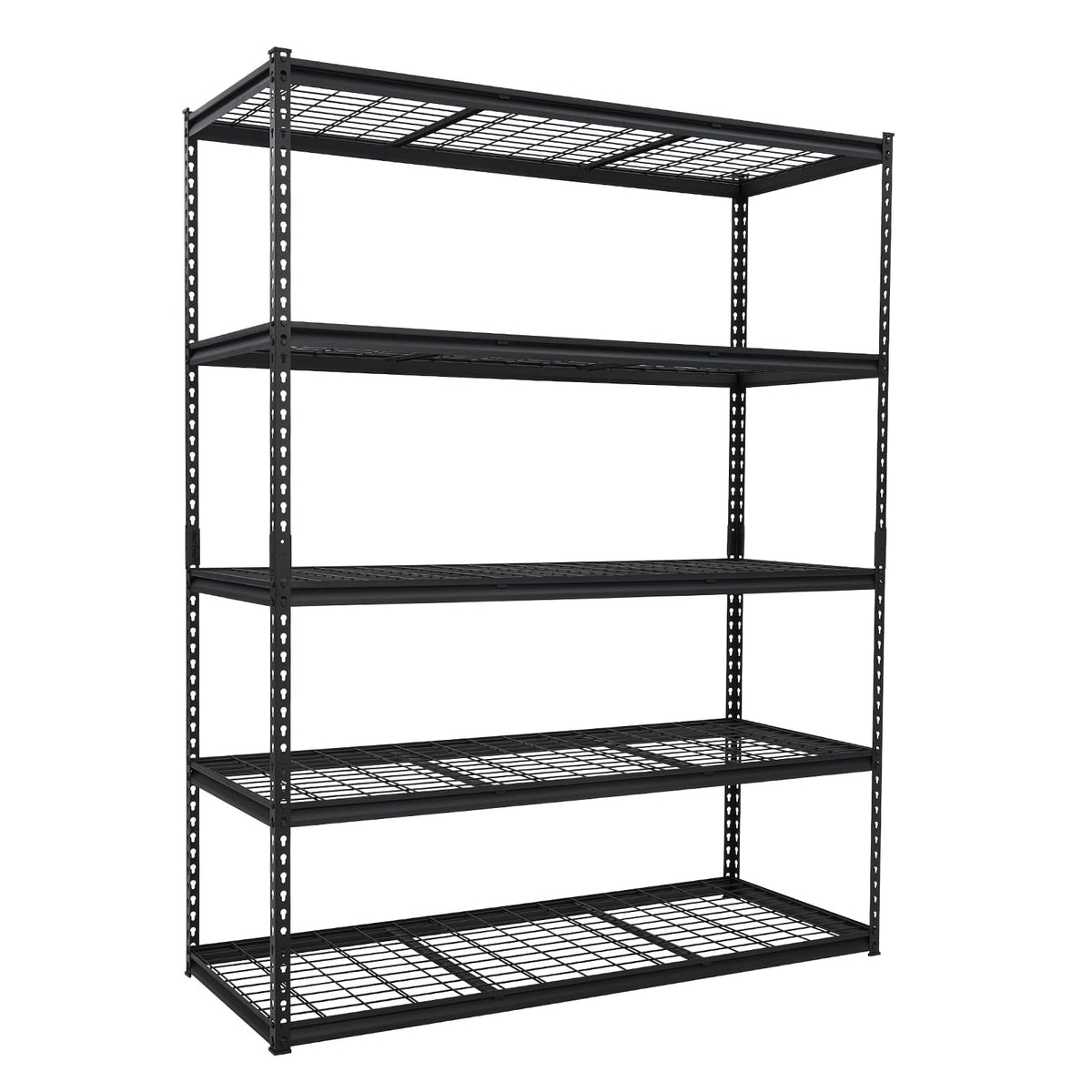 Garvee Étagère de garage métallique à 5 niveaux, réglable et robuste, pour atelier/entrepôt, 122 x 46 x 183 cm, noire