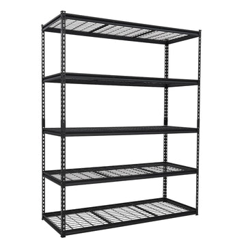 Garvee Étagère de garage métallique à 5 niveaux, réglable et robuste, pour atelier/entrepôt, 122 x 46 x 183 cm, noire