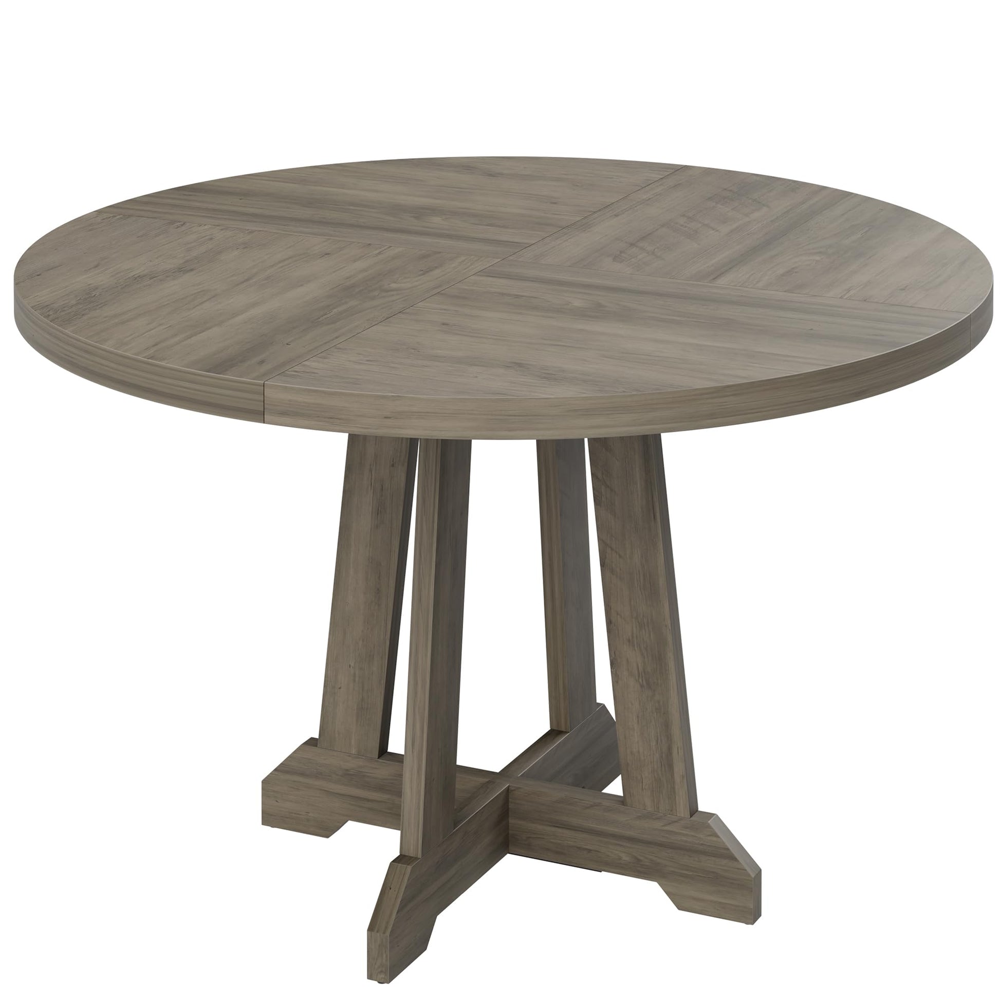 Garvee Table de salle à manger ronde 119,4cmen bois avec pieds réglables, marron