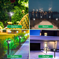 Lot de 4 lampes solaires d'extérieur Garvee avec détecteur de mouvement, étanches IP65, pour jardin, terrasse, pelouse et allée.