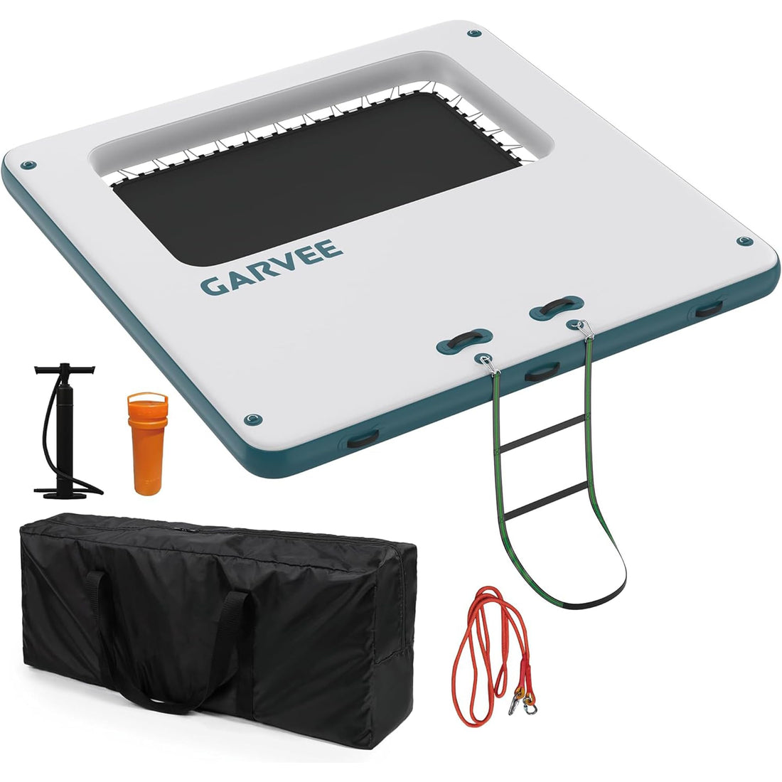 Hamac gonflable aquatique Garvee, ponton flottant, trampoline de 3 m (10 pi), filet marin en PVC, idéal pour les fêtes, piscine, lac, multicolore