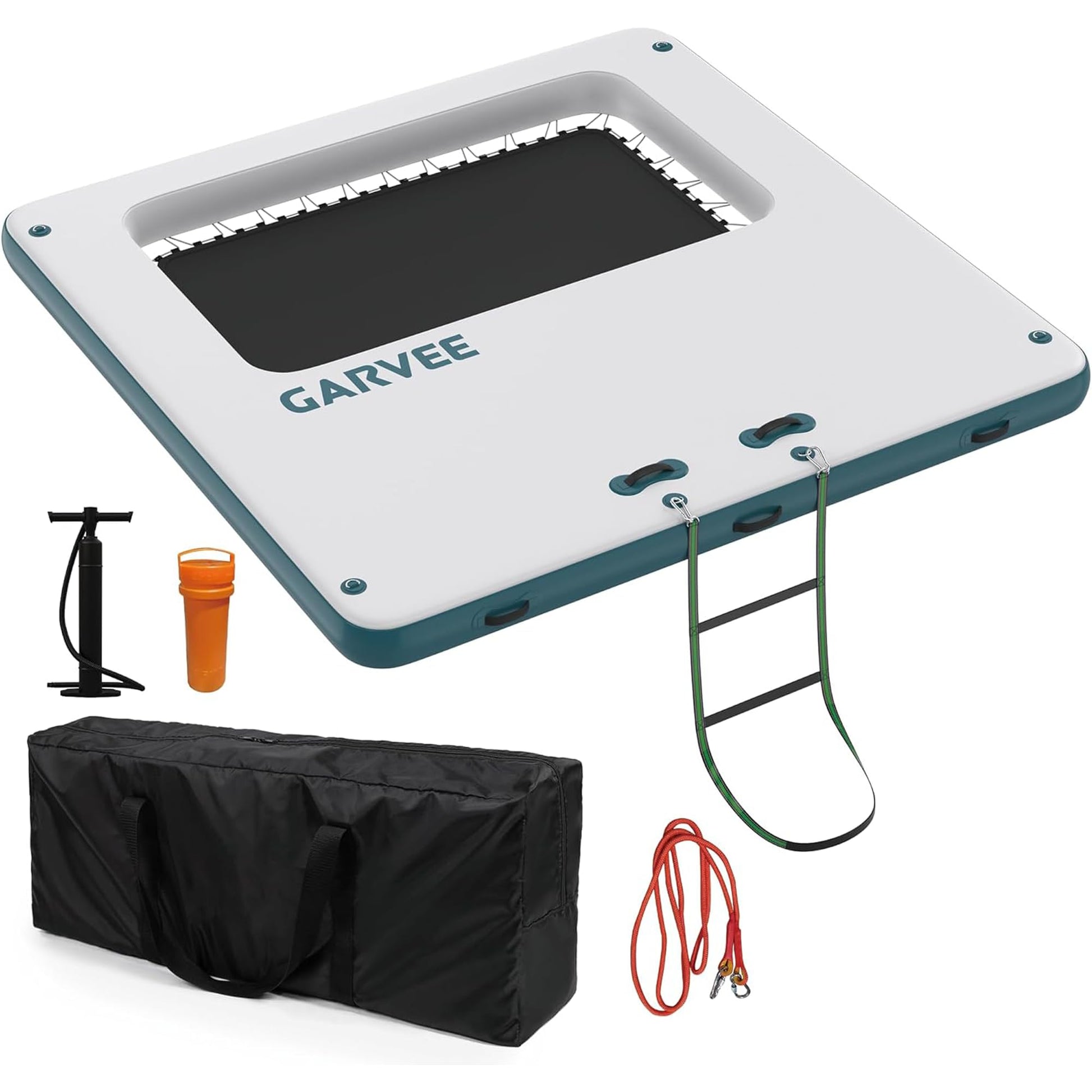 Hamac gonflable aquatique Garvee, ponton flottant, trampoline de 3 m (10 pi), filet marin en PVC, idéal pour les fêtes, piscine, lac, multicolore