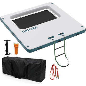 Hamac gonflable aquatique Garvee, ponton flottant, trampoline de 3 m (10 pi), filet marin en PVC, idéal pour les fêtes, piscine, lac, multicolore