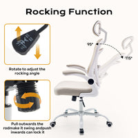 Chaise de bureau ergonomique Garvee avec accoudoirs rabattables, soutien lombaire, structure en métal, idéale pour le bureau et le gaming, hauteur réglable, noire