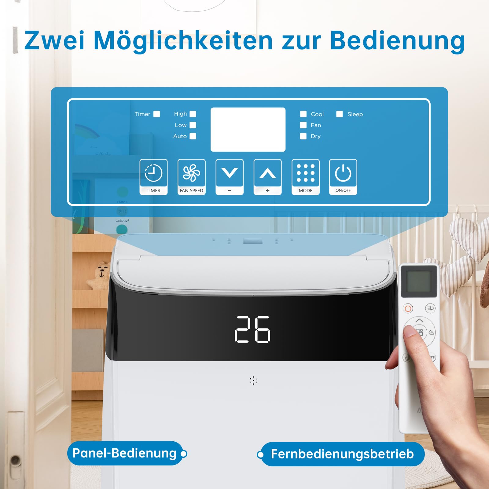 Garvee Climatiseur mobile 12000 BTU, 4 en 1 silencieux au R290, avec kit fenêtre, pour maison et bureau