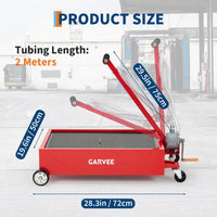Bac de vidange d'huile Garvee 15 gallons à profil bas avec pompe, tuyau, acier, poignée pliable et roulettes pivotantes pour voiture, SUV, camion et atelier.