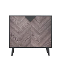 Buffet/meuble de rangement d'appoint moderne Garvee, avec portes, aspect bois, noir-gris, 80 cm, salle à manger, couloir