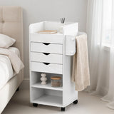 Garvee caisson à roulettes blanc 3 tiroirs, 37 × 33,5 × 86 cm, roulettes avec frein, rangement mobile pour bureau et maison