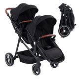 Poussette double Garvee avec châssis en aluminium, légère et pliable – Idéale pour les jumeaux en voyage