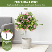 Garvee Lot de 2 arbres artificiels de 61 cm, plantes réalistes et durables pour maison, bureau, mariage et fête, vert