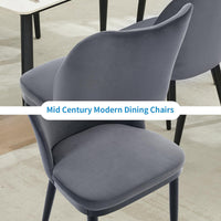 Ensemble de 2 chaises de salle à manger Garvee, revêtement en velours, ergonomiques, pieds en bois résistant aux rayures, cuisine, café, neutre