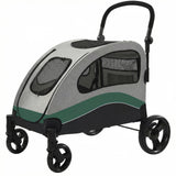 Garvee Poussette Extra Large pour Chien avec Cadre en Acier, Roues et Freins, Absorption des Chocs, Design Pliable - Vert, Promenades en extérieur - Vert