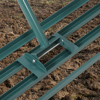 Râteau de nivellement de pelouse Garvee 91 x 25 cm, manche en acier robuste, 198 cm, entièrement soudé, antidérapant, pour le golf, le jardin et l'agriculture (vert).