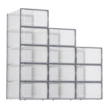 Garvee boîtes de rangement xxl empilables pour chaussures transparentes avec couvercle gris pour baskets jouets sous le lit - Gris