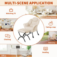 Fauteuil de lecture ergonomique Garvee, confortable et pliable, avec repose-pieds, en velours, idéal pour le salon et la chambre. Gain de place.