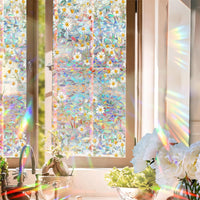 Film de protection solaire pour fenêtres Garvee Vitrail, écran d'intimité sans adhésif, 43 x 100 cm, résistant aux UV, décoratif pour espaces de vie et de travail