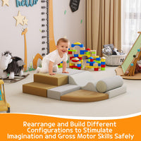 Ensemble de jeu d'escalade Garvee 6 pièces pour enfants, en mousse légère, antidérapante et hydrofuge, avec rembourrage doux, polyvalent pour une utilisation intérieure et extérieure.