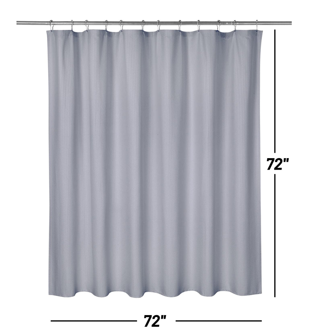 Garvee Rideau de douche en polyester, gris, motif en relief, ourlet lesté, 12 boutonnières, pour salle de bain