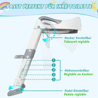 Siège de toilette enfant Garvee avec marchepieds, hauteur réglable, pliable, rembourré en PU, antidérapant, pour garçons et filles, blanc