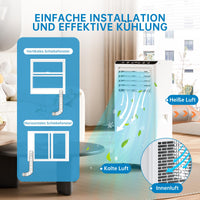 Garvee Climatiseur mobile 9000 BTU 2,6 kW, 3 en 1 silencieux 52 dB, avec déshumidificateur, ventilateur, mode nuit, roulettes 360°, pour 45 m²
