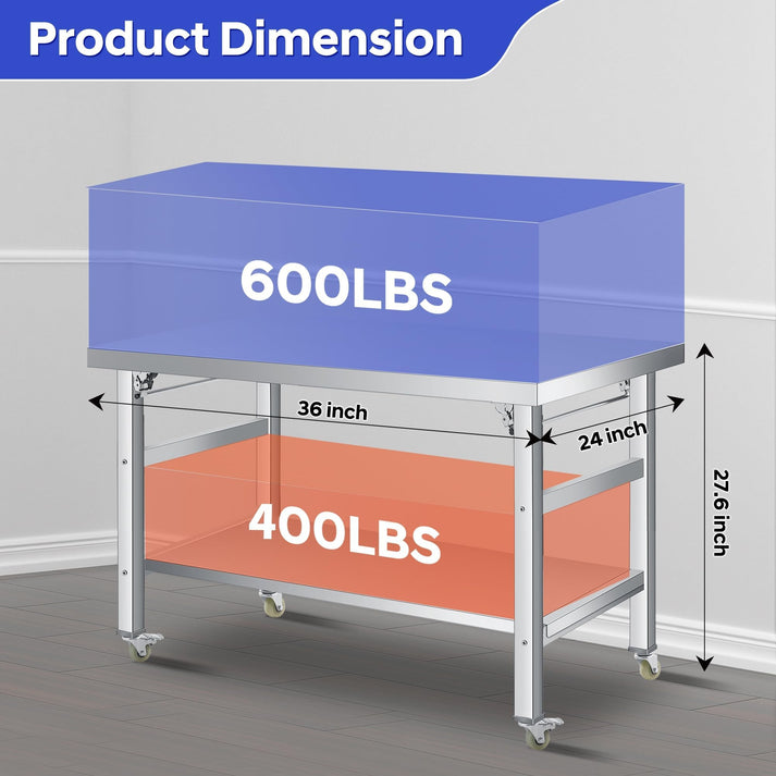 Table pliante acier inox dimensions et capacité de charge
