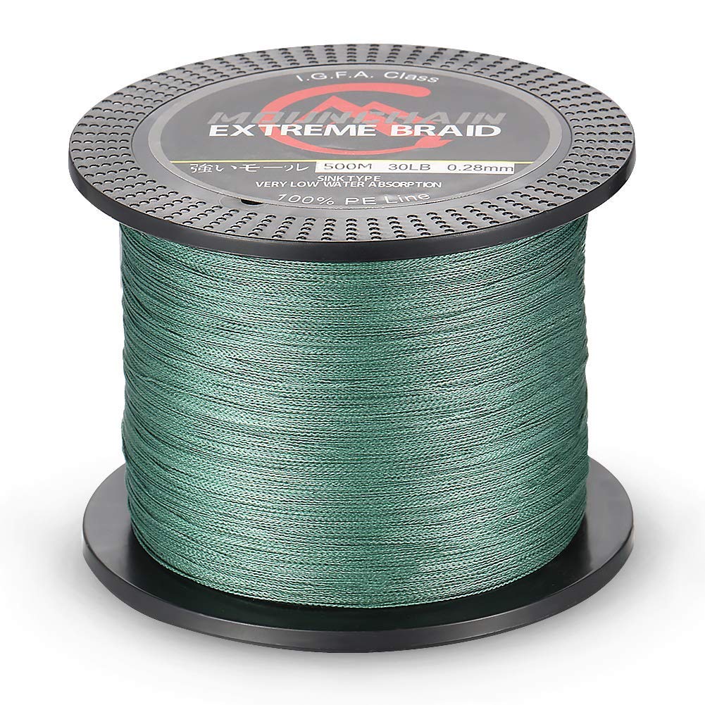 Ligne de pêche tressée Garvee 500 m, vert foncé, 0,28 mm, 30 lb, pour la pêche