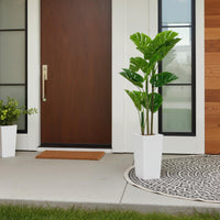 Plante Monstera artificielle Garvee de 1,37 m avec pot blanc pour intérieur et extérieur, branches ajustables, polyester et plastique, entretien facile, vert hyperréaliste