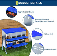 Nichoir à poules Garvee 8 trous avec pieds 107×52×95 cm – Bleu, hygiénique et ergonomique pour écuyers professionnels