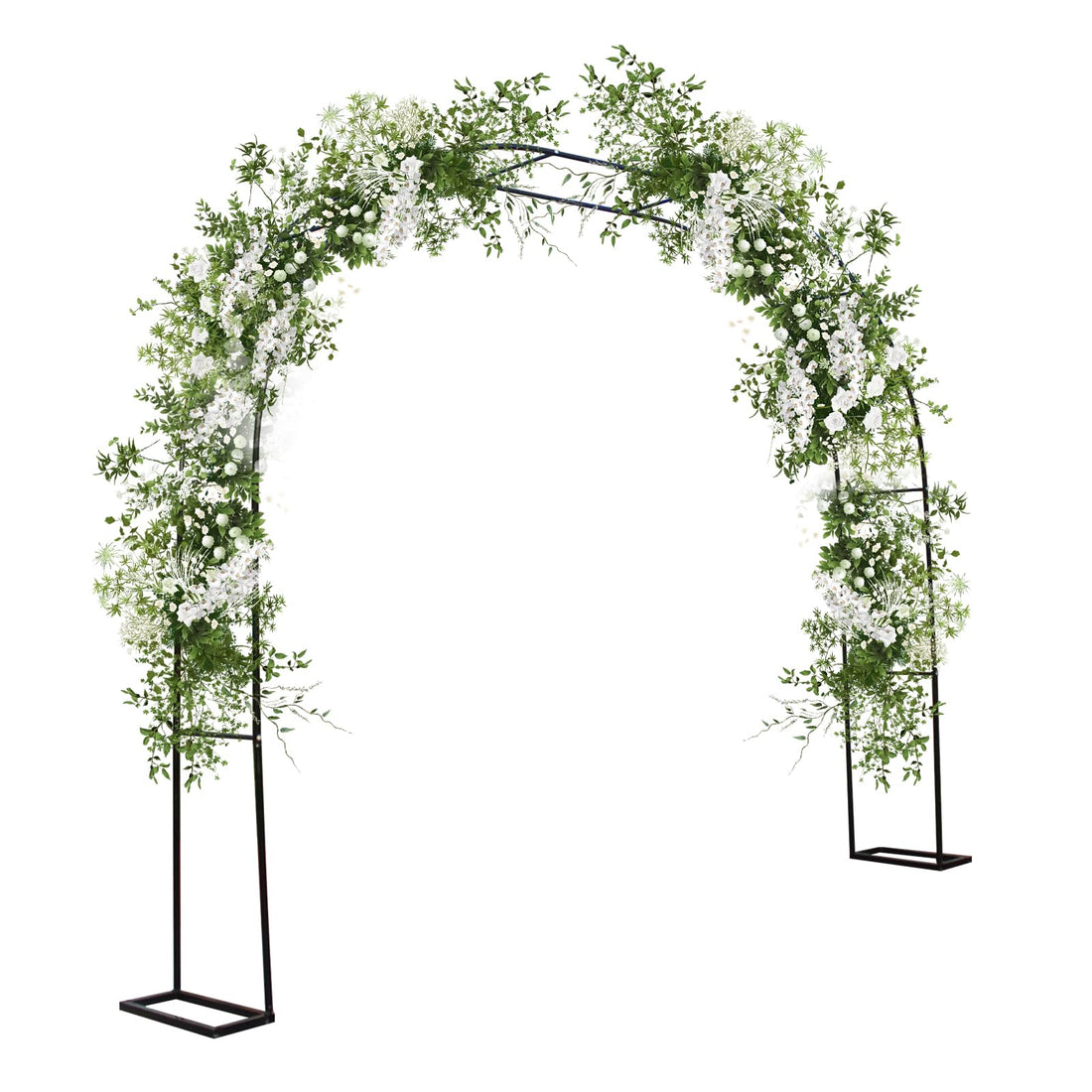 Arche de jardin Garvee avec pergola, 3 m x 2,2 m, en métal noir antirouille, idéale pour les mariages et les jardins.