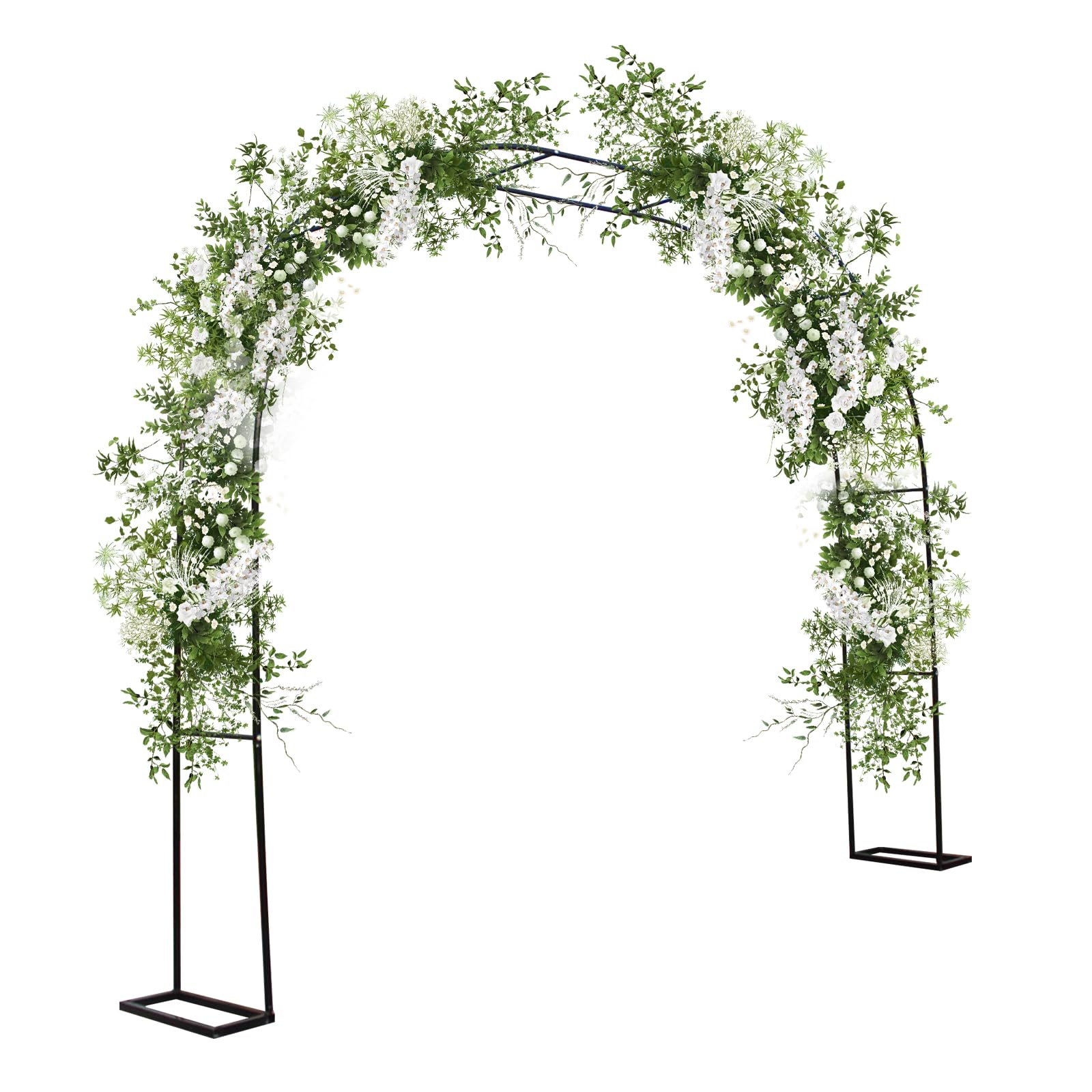 Arche de jardin Garvee avec pergola, 3 m x 2,2 m, en métal noir antirouille, idéale pour les mariages et les jardins.