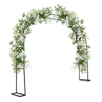 Arche de jardin Garvee avec pergola, 3 m x 2,2 m, en métal noir antirouille, idéale pour les mariages et les jardins.