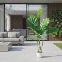 Monstera artificielle Garvee, 1,2 m, résistante aux UV, pot en ciment stable, matériau PEVA, aucun assemblage requis, décoration intérieure pour salon ou bureau, verte