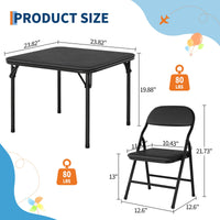 Ensemble table et chaises pour enfants Garvee 5 pièces, pliable, en métal robuste et cuir PU, pour chambres d'enfants et usage extérieur