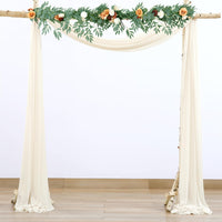 Rideau de tulle d'extérieur Garvee pour arche de mariage, tissu gaze 60 x 550 cm, blanc ivoire, matière douce