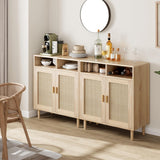 Garvee buffet bohème en rotin naturel, 2 portes, étagère réglable, largeur 114 cm
