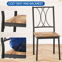 Ensemble de salle à manger Garvee 3 pièces pour 2 personnes, carré, gain de place, plateau robuste en MDF, chaises ergonomiques en bois, brun rustique, compact pour les petits espaces
