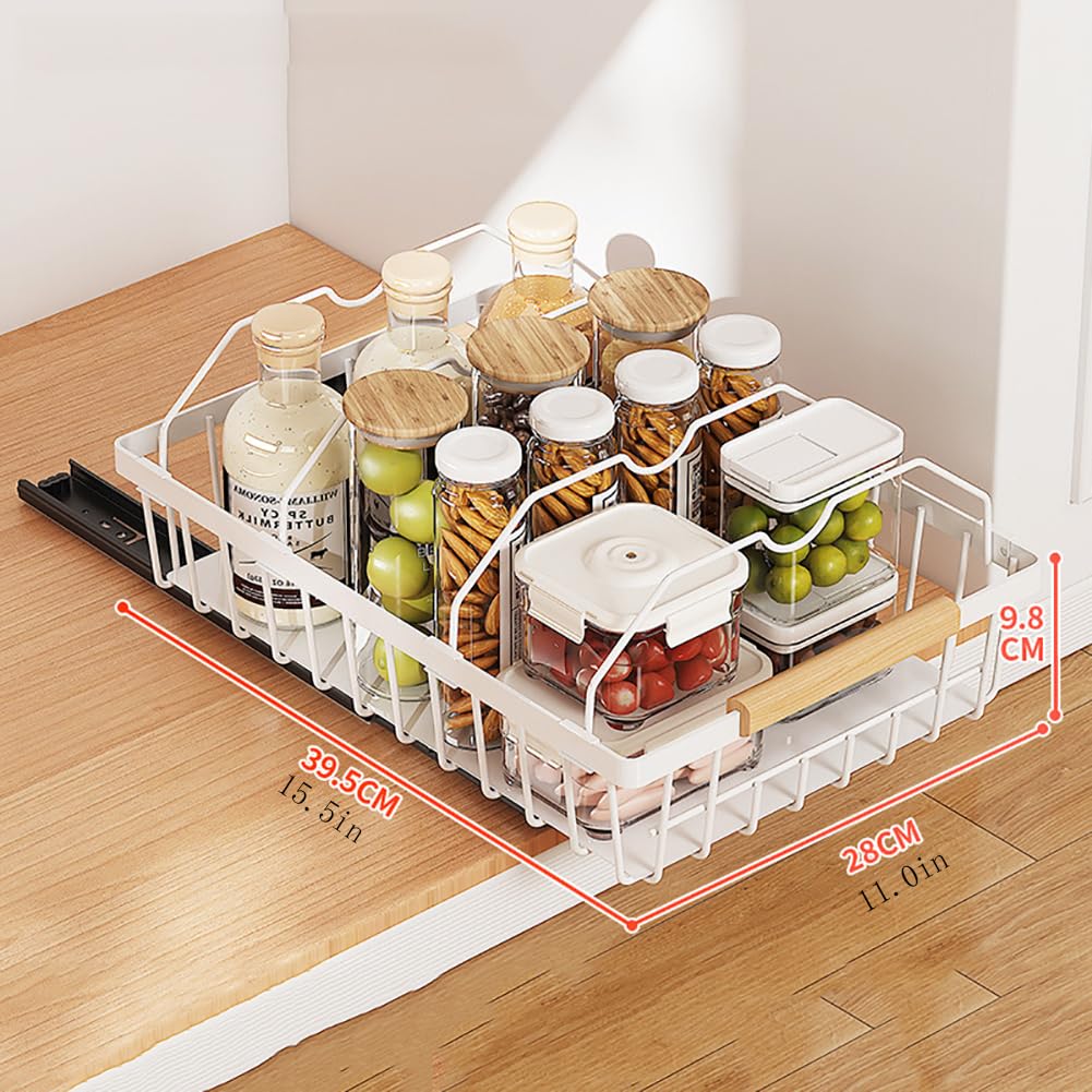Organisateur de placard supplémentaire Garvee, meuble à tiroirs robuste, sans perçage, étagère de cuisine pliable en métal, gain de place pour le garde-manger