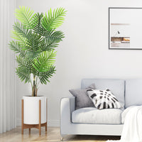Palmier artificiel Garvee de 120 cm avec pot, tronc ajustable, polyester résistant, vert, idéal pour le bureau et le salon.
