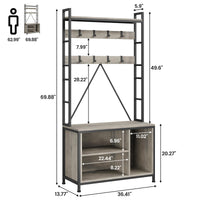 Garvee Porte-manteau avec banc et armoire 5 en 1, organisateur pour couloir et entrée, en bois, réglable et robuste