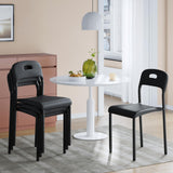 Chaises de salle à manger Garvee, lot de 4, empilables, design moderne, imperméables, pieds en métal, noires, pour usage intérieur et extérieur, 45,5 x 40 x 76,5 cm - 