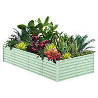 Potager surélevé Garvee, en métal, 244 x 122 x 61 cm, revêtement en poudre vert, pour jardin et terrasse, durable et antirouille.