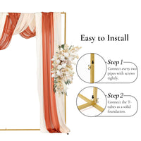 Support de fond de scène carré Garvee 8x8 pi pour mariage, en métal doré stable et résistant à la corrosion, pour cérémonies et fêtes.