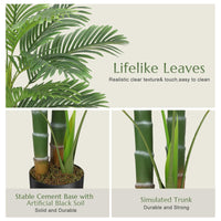 Palmier artificiel doré Garvee 120 cm, plante tropicale réaliste, feuilles ajustables, matériaux PVC et PE, base stable, décoration intérieure et extérieure