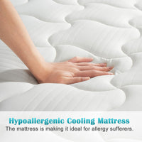 Garvee Matelas 140 x 200 cm, Ressorts Ensachés 7 Zones, Hauteur 21 cm, Confort H3, Mousse, Housse Microfibre, Enfants et Adultes