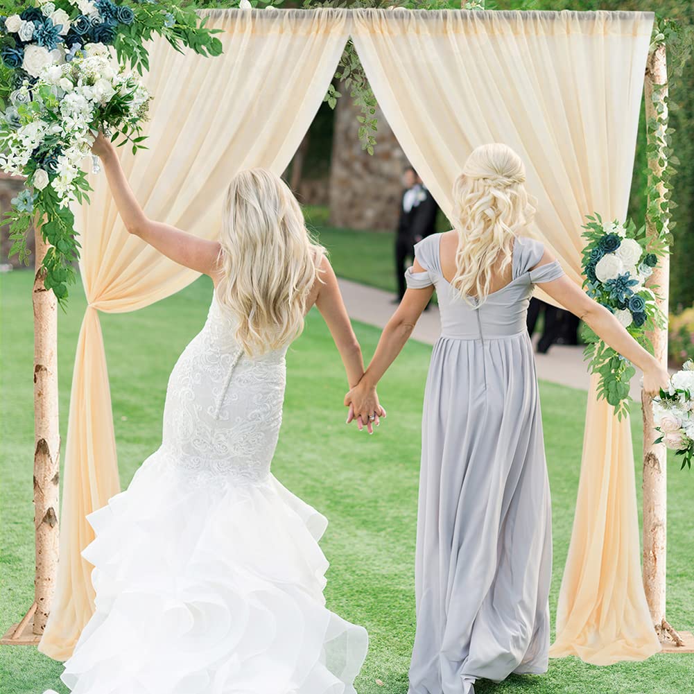 Rideau de fond amovible Garvee pour la photographie sur scène, mariage et fête, 1,5 m x 2,4 m, couleur champagne