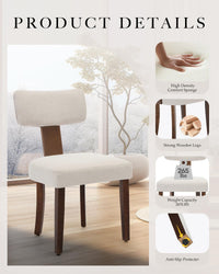 Chaises de salle à manger Garvee, lot de 2, revêtement en tissu, dossier ergonomique incurvé, structure en bois, résistant aux rayures, beige, mobilier de cuisine et de salle à manger
