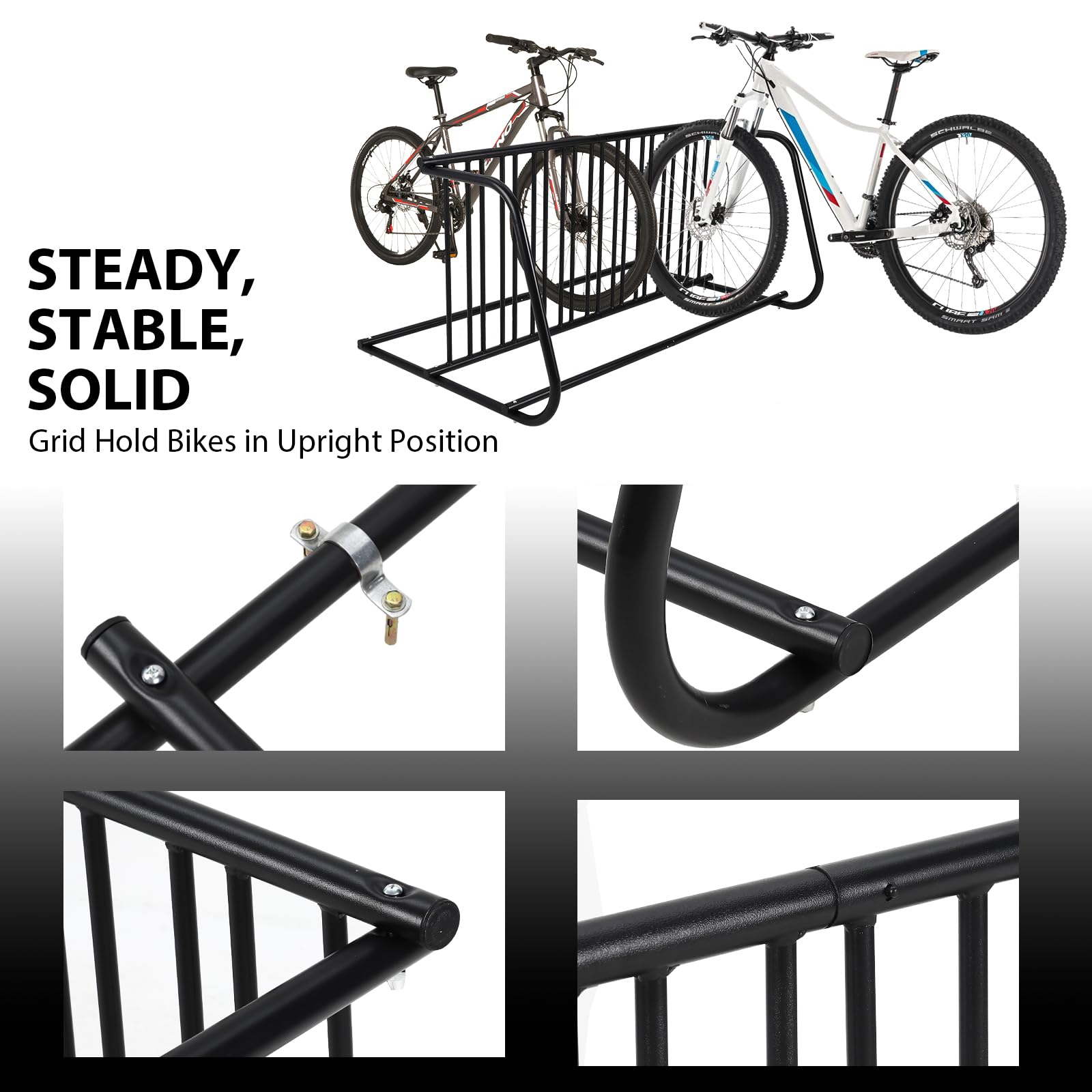 Porte-vélos Garvee, lot de 10, acier thermolaqué, pour garages et événements, 155 cm, robuste et résistant aux intempéries