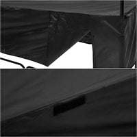 Râtelier à bûches d'extérieur Garvee de 2,6 m avec housse, capacité de 0,5 stère, pour terrasse et jardin, en acier, étanche, ventilé, à double support, noir