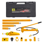 Garvee Kit Porta Power 10 t, Rampe Hydraulique Puissante, Construction Robuste, Acier Durable, Mallette de Transport, Réparation Auto - Jaune